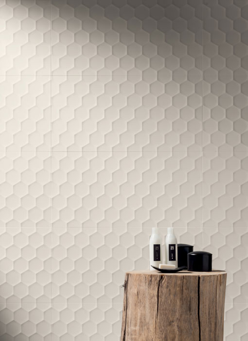 4D Hexagon Field White Wall